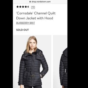 Burberry Brit Cornsdale Channel Quilt Down jacket